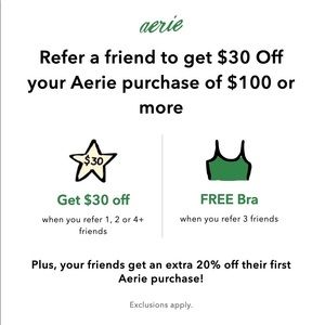 aerie referral coupon for 20% off